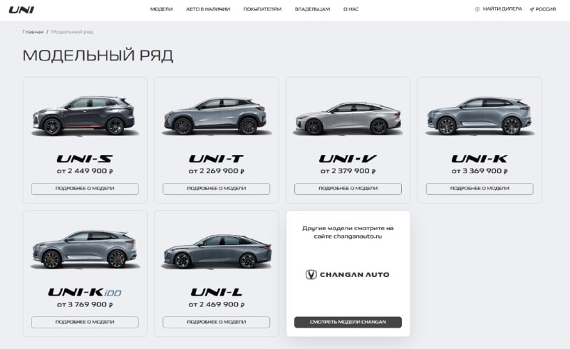 Changan выведет модельный ряд Uni в отдельный суббренд