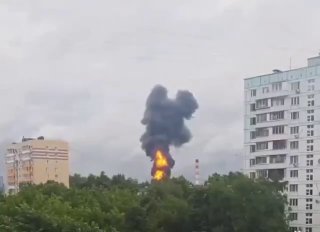 Ukrainian attack drones struck a major fuel depot in Poltavskaya, Krasnodar Krai, overnight, setting the facility on fire.