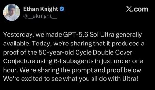 OpenAI Claims a GPT-5.6 Configuration Produced a Proof of a 50-Year-Old Graph Conjecture