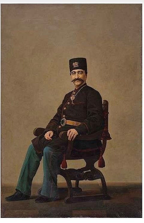 دنیای قدیم(تاریخی نوستالژی): پرتره ناصرالدین شاه اثر کمال الملکدوره ناصری @Oldonya