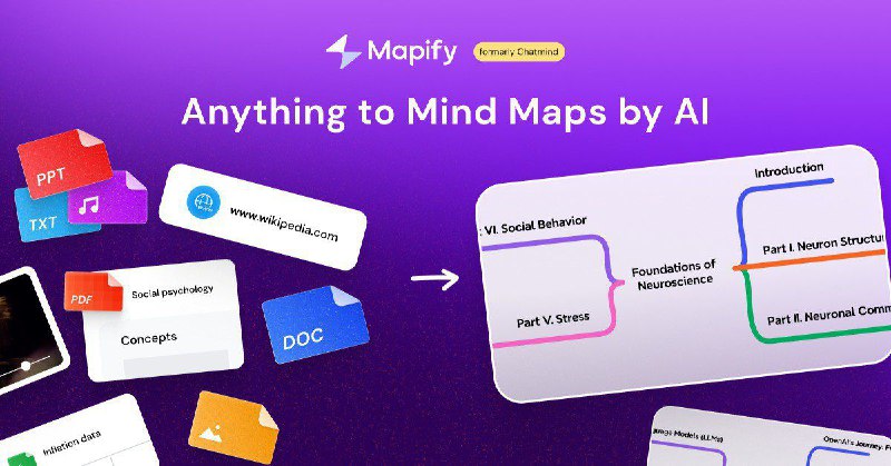 روش تحقیق و مقاله نویسی℡: Mapify⭕ یک هوش مصنوعی است که باخلاصه کردن یک کتاب یا مقاله در چند دقیقه، زمینه مطالعه آسان حجم عظیمی از منابع را فراهم م