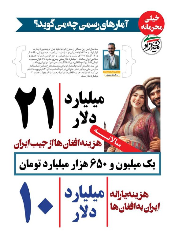 اتباع بیگانه ، اخراج افغانی ، مهاجرین افغانی ، بحران مهاجر @AtbaDanger: 🔖 *هزینه افغانی ها برای دولت ایران چقدر است؟ چقدر از پول ایران صرف افغان های اشغالگر، تروریست، سارق، متجاوز، مهاجر و بی