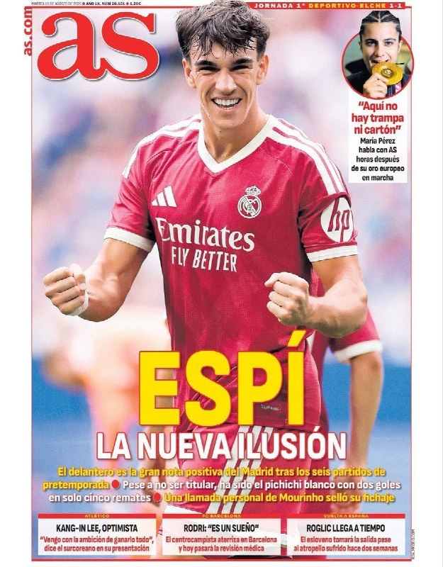 رئال مادرید | Real Madrid: ⚽️آ.اس اسپی، امید جدید رئال مادرید🔥🔴بعد از ۶ بازی رئال در دوران آمادهسازی، این مهاجم بهترین نکته مثبت تیم بوده.🔻با اینک