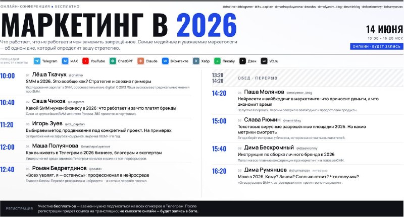 Анонс моей лекции! Слова: бесплатно, онлайн и конференция, настолько обесценились за последние годы, что сама суть бесплатных конференций, как мне кажется, делает их сразу не такими крутыми в глазах нас с вами. Но я анонсирую бесплатную конфу, просто с усл