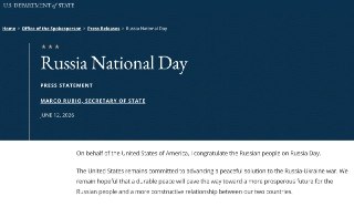 Госсекретарь США Марко Рубио поздравил российский народ с Днём России.«От имени Соединенных Штатов Америки я поздравляю российский народ с Днём России. Соединенные Штаты по-прежнему привержены продвижению мирного решения российско-украинской войны. Мы сохр