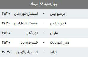 نسیم خنداب: ⚽️ برنامه بازیهای امروز هفته دوم لیگ برتر فوتبال ایران@nasimkhondab