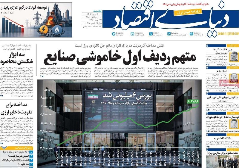 نبض بازار / اقتصاد 💰: 🔴صفحه‌های اول روزنامه‌های اقتصادی امروز یکشنبه ۱ شهریور ماه ۱۴۰۵@NabzehBazaar🔴صفحه‌های اول روزنامه‌های اقتصادی امروز یکش