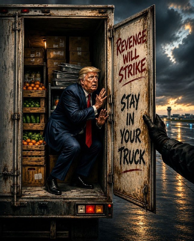 Masaf | مؤسسه مصاف: 🎨 اختصاصی | پویش همگانی انتقامجویی در تجمعات #عید_بیعت🔹 با شعار 👇🔸 "Revenge will strike. Stay in your truck."💚 شما هم به