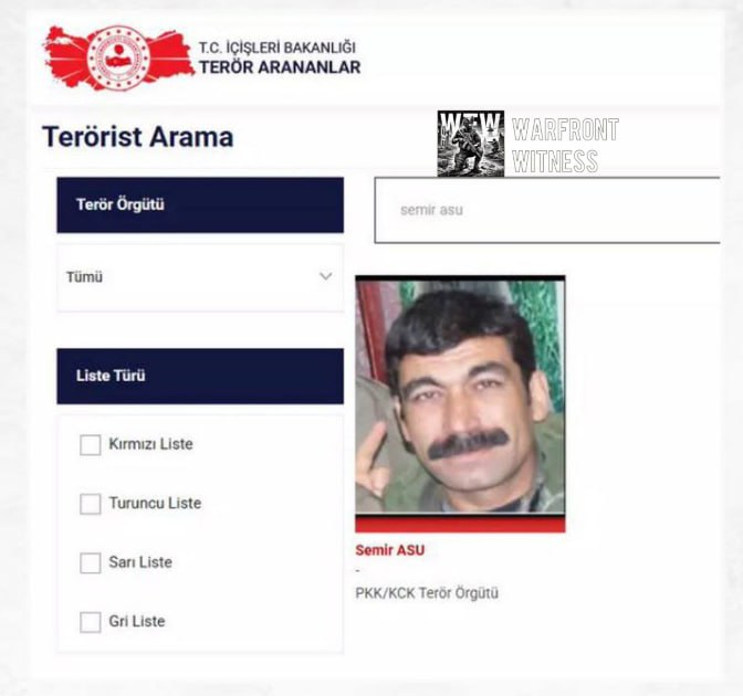 ️🇹🇷🇹🇷 סמיר אסו, הידוע יותר בשם Sipan Hemo מה-SDF, שהוא כיום סגן שר ההגנה הסורי, הוסר מרשימת הטרור "האדו…