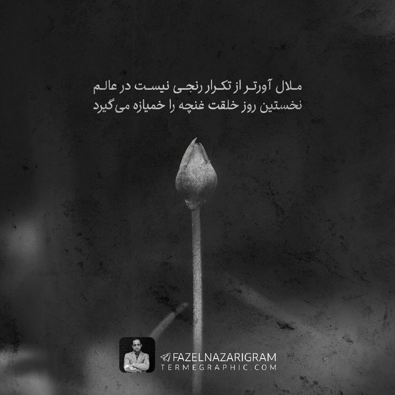 فاضل نظری و دیگر شعرا: ملال آورتر از تکرار رنجی نیست در عالمنخستین روز خلقت غنچه را خمیازه میگیرد... #فاضل_نظری ✏️@taranom_org