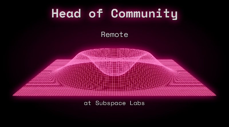 Web3 Head of Community  Remote at Subspace Labs