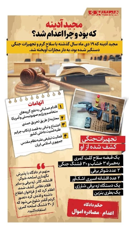 انقلابی - لشکر قدس: ♦️️دستگیری مجید آدینه با تجهیزات غیرمعمول؛ اره برقی و شوکر در کیف تروریست!☑️ @enghlabi_ir