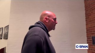 Senator John Peterman yells at a reporter: