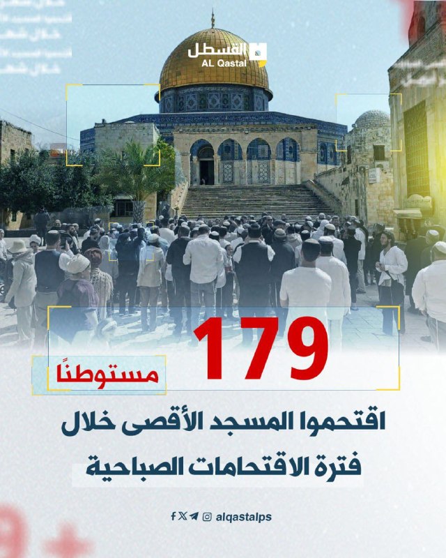 179 مستوطناً يقتحمون الأقصى ويؤدون طقوساً علنية