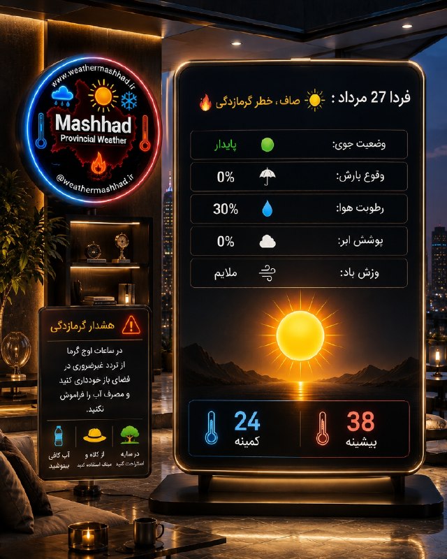 آقای هوآشنآس | هواشناسی مشهد و استان: ❣️🆗⚧#️⃣ℹ️ℹ️⚧🎦❣️🔆@weathermashhad_ir👁آقای هوآشنآس | هواشناسی مشهد و استان