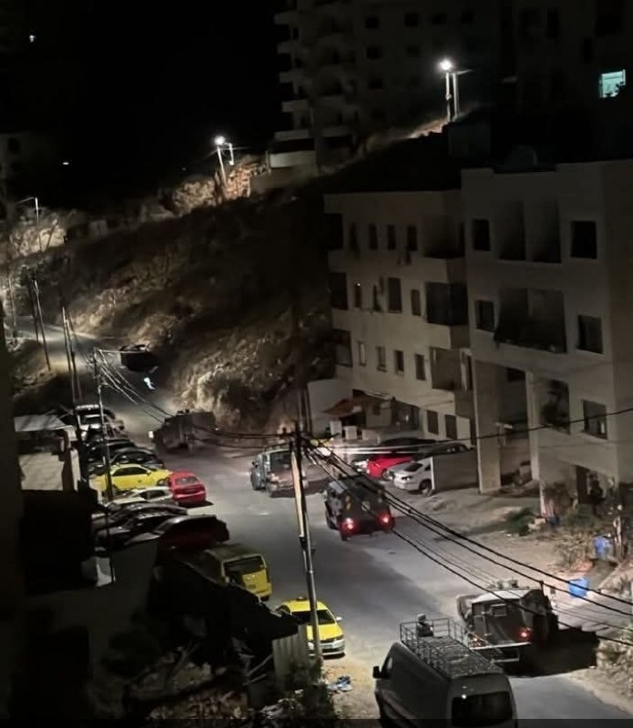 Part of the occupation forces' assault on the "North Mountain" area in the city of Nablus.