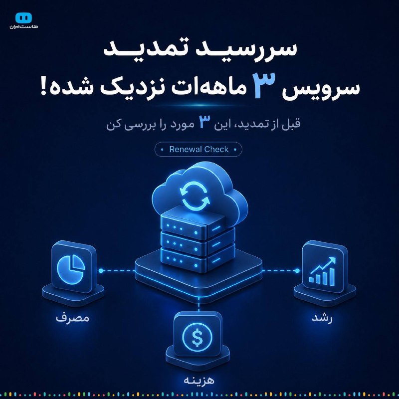 Hostiran | هاست ایران: سررسید تمدید سرویس ۳ ماهه‌ات نزدیک شده؟ ⏳قبل از تمدید، بهتر است یک‌بار وضعیت سرویس خودت را بررسی کنی تا مطمئن شوی انتخاب