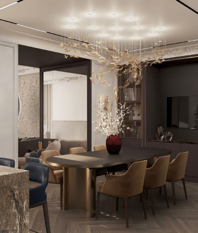 Дизайн интерьера кухни, коттеджный посёлок Довиль, дом 480 м2 Представьте кухню, где каждая деталь создаёт атмосферу утончённого комфорта и безупре... - изображение 4 - интерьера, довиль, создаёт