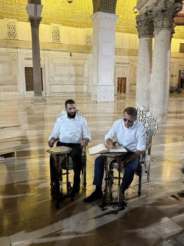 הלילה החל הנשיא הצרפתי את ביקורו בסוריה: המנהיג המערבי הראשון שמבקר שם מזה שנים