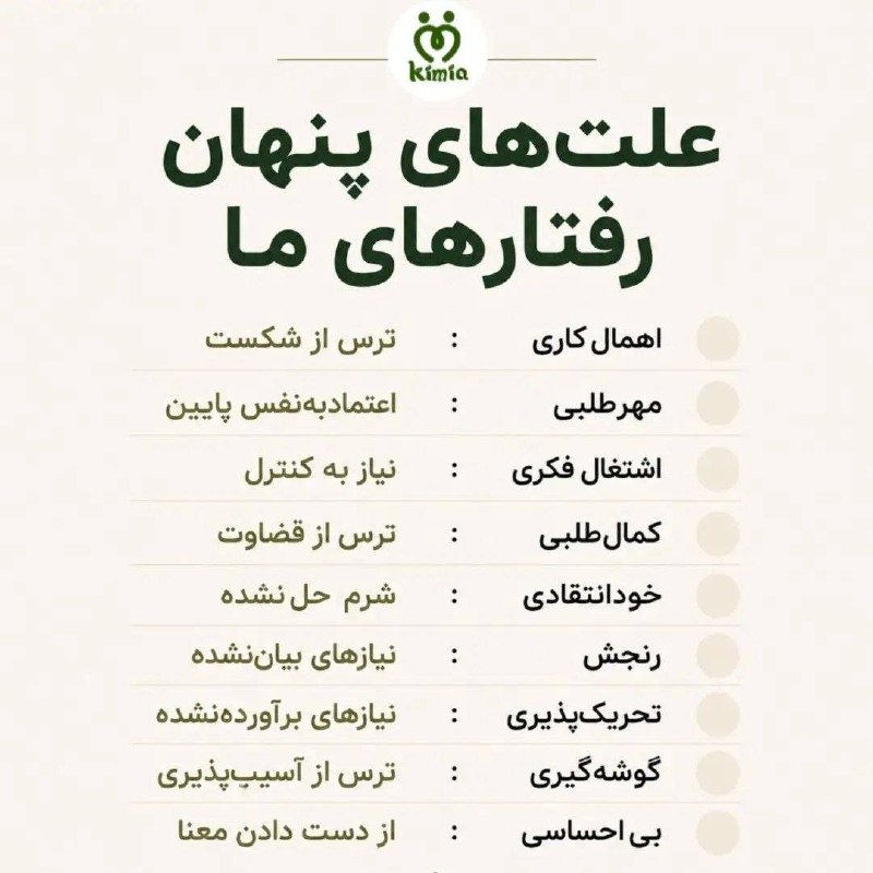 اخبار قزوین: ♦️علتهای پنهان رفتارهای ما#حال_سبز@akhbarghazvin