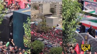 🎥 מספר רב של אנשים השתתפו בקבורת גופתו הקדושה של מר נהרג איראן