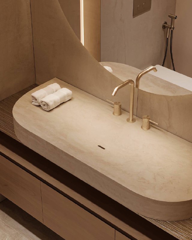 Тёплый интерьер сан. узла для любителей минимализма. Автор проекта leqb architects . - изображение 9 - тёплый, интерьер, сан