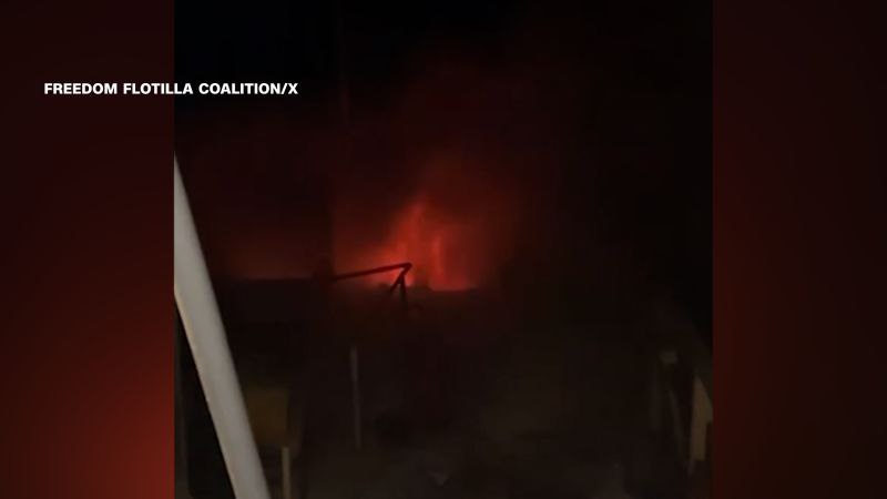 Aid ship bound for Gaza catches fire after alleged Israeli drone attack off Malta | CNN