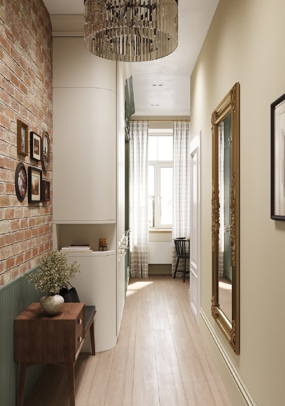 Квартира-студия 40 м в старом жилом фонде в Санкт-Петербурге Интерьер выдержан в спокойной палитре светло-бежевые стены, оливковый реечный декор и ... - изображение 8 - студия, интерьер, декор