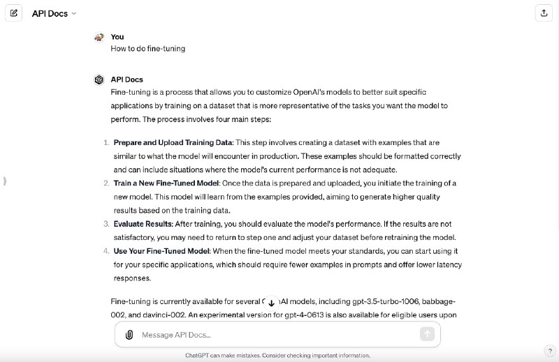 把 OpenAI 的所有文档整了出来，做了个GPTs，开启 Code Interpreter 帮我写码，非常实用！GPTs：