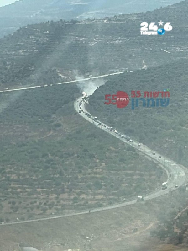 🇮🇱 כביש 60: משאית עולה באש בעליה מצומת רחלים לכיוון עלי, הכביש נחסם לתנועה.