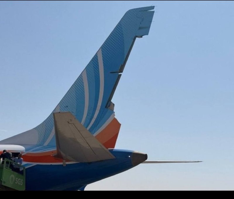 Pictures of the Flydubai plane show damage to its vertical stabilizers, with parts of the tails torn off. The crews were able to land him safely.