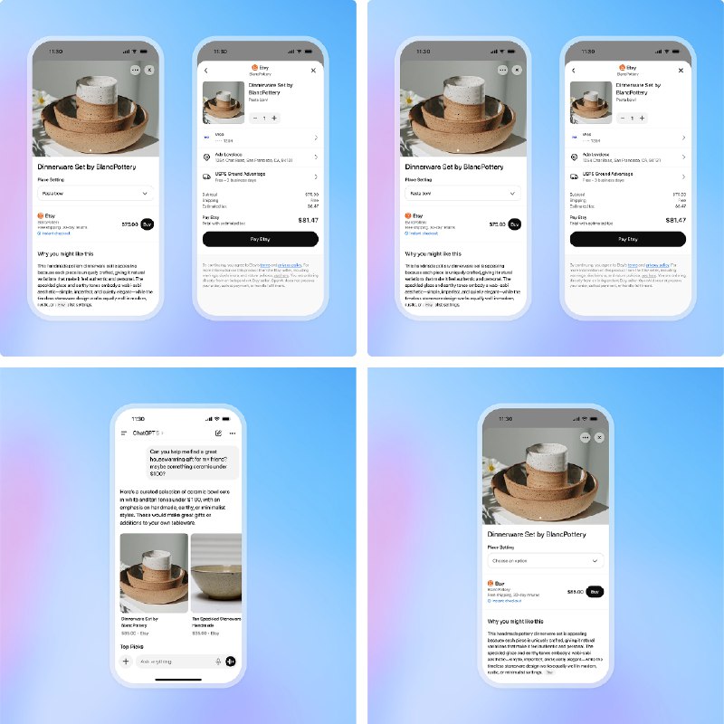 Open AI 感觉要变成一个超级应用了啊昨晚支持了直接购物付款全流程，你可以跟 GPT 询问你想要买的产品的要求，GPT 会搜索所有符合要求的