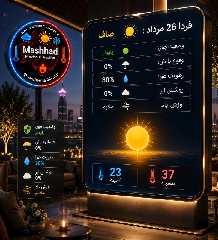 آقای هوآشنآس | هواشناسی مشهد و استان: ❣️🆗⚧#️⃣ℹ️ℹ️⚧🎦❣️🔆@weathermashhad_ir👁آقای هوآشنآس | هواشناسی مشهد و استان