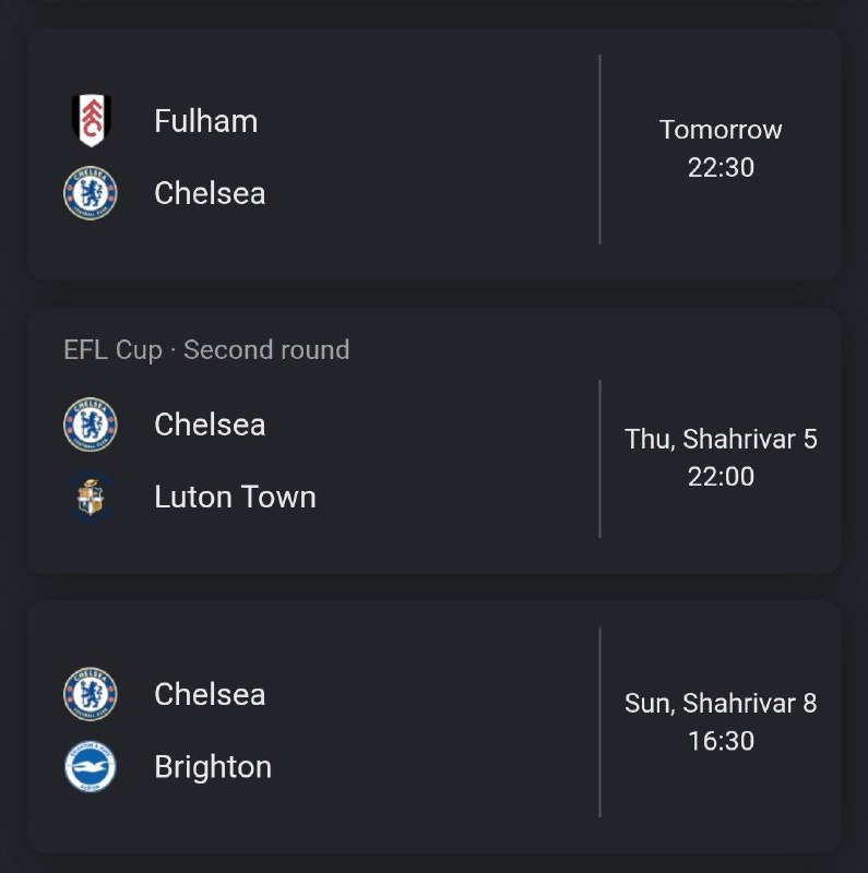 ChelseaCF Twitter: فکر میکردیم شرایط چلسی قراره خوب پیش بره چون هر هفته فقط یک بازی داریمفصل تازه شروع شده و تو فاصله 7 روز باید سه بازی ان