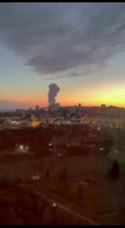 A large-scale fire broke out in the sea off the coast of Sochi, apparently involving an oil tanker. Initial reports indicate that the ship caught fire following an attack by a naval drone or UAV.