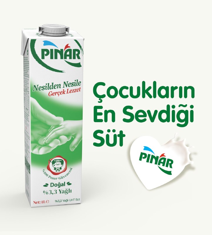 Pınar %3.3 Yağlı Süt 1 L