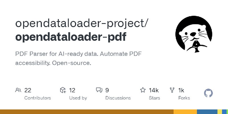 GitHub - opendataloader-project/opendataloader-pdf: PDF Parser for AI-ready data. Automate PDF accessibility. Open-source.