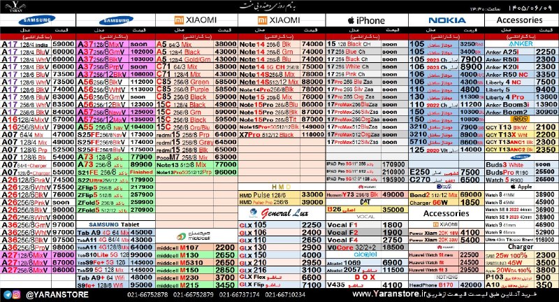 اخبار روز اقتصادی: ✅ لیست قیمت انواع موبایل در بازار 🗓 دوشنبه ۱۴۰۵/۰۶/۰۹✅ @ecodaily_news