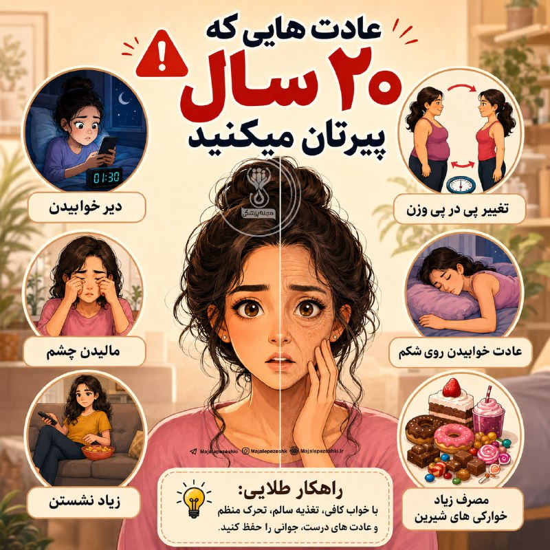 T E X T D R E G: عادتهایی که ممکنه شما را زودتر پیر کنند!