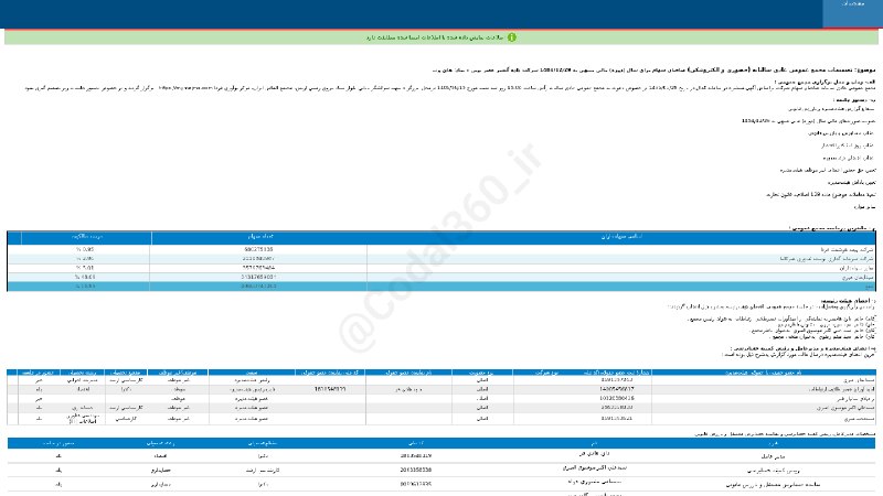 کدال۳۶۰: #های_وبتصمیمات #مجمع_عمومی_عادی سالیانه #دوره_12_ماهه منتهی به 1404/12/29(حضوری و الکترونیکی) شرکت #داده_گستر_عصر_نوین▪️