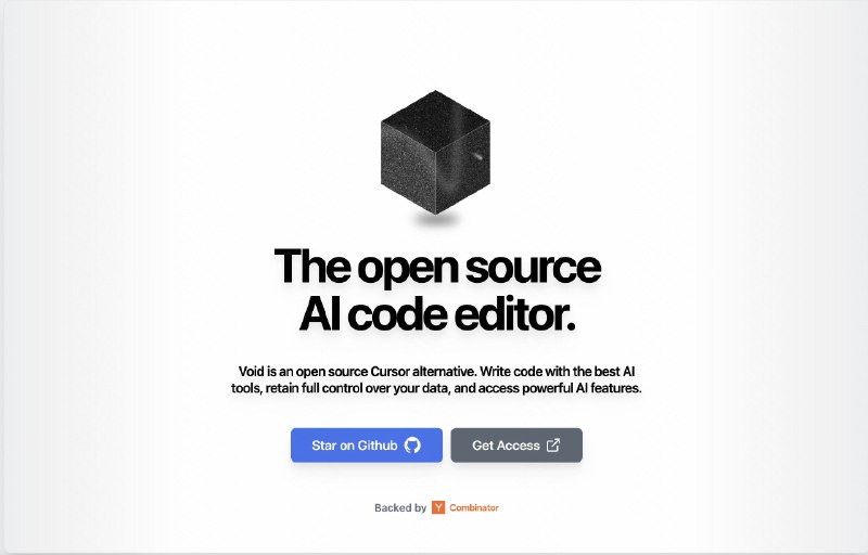 Void 一个开源的 Cursor支持跟Cursor一样的功能比如Tab补全代码，Ctrl + K编辑选中内容