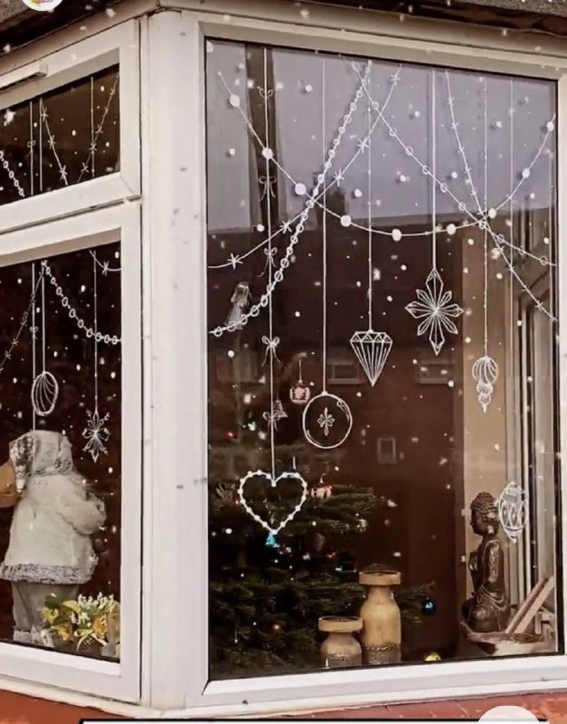 Для поднятия зимнего настроения нарисовала на окне в гостиной домики Рисовала, как говорится, от балды . И что могу сказать - художник из меня так ... - изображение 5 - telegram, view, поднятия