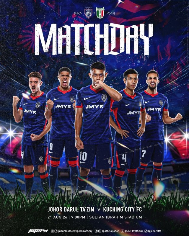فوتبالی | Footballi.net: 📷🇲🇾 #پوستر روز بازی باشگاه جوهور دارالتعظیم برای دیدار سوپرجام مالزی با حضور شهاب زاهدی🕐 ساعت ۱۶:۳۰🇮🇷#لژیونر ⚽️ @Footbal
