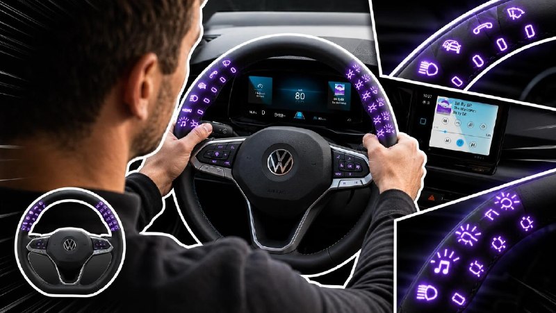 🔥PICWARS🔥: 🚗 فرمان ضد استرس از شرکت فولکسواگن🔹 شرکت فولکسواگن یک فرمان با ماژول ضد استرس طراحی کرده است. اکنون، در ترافیک، میتوا