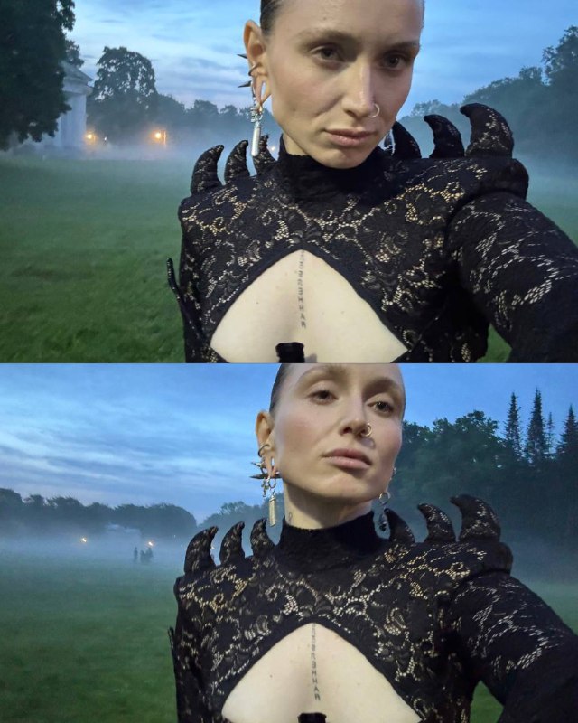 Маша в тотал луке cheshe design на премии собака руМаша в тотал луке cheshe design на премии собака ру