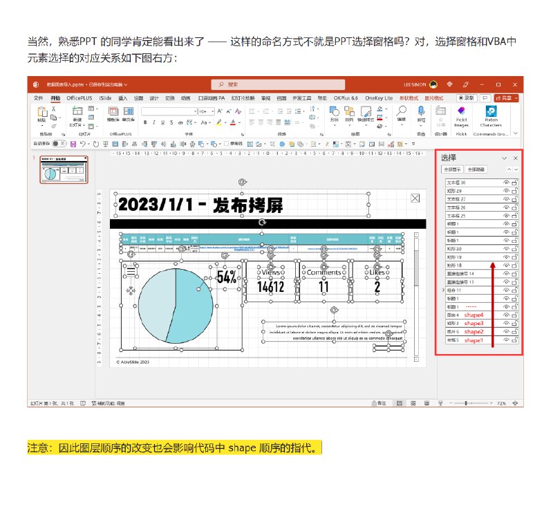 图1~4记录了我在 ChatGPT 的帮助下，如何从零VBA基础学会批量制作各种越来越复杂的PPT页面