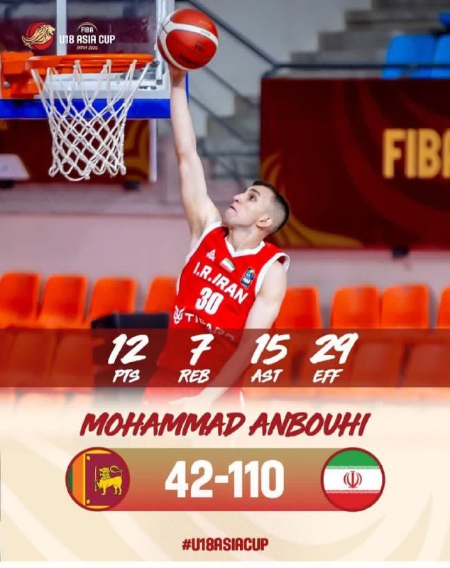 درفک خبر: 🏀درخشش محمد شمسی #انبوهی بسکتبالیست تیم ملی جمهوری اسلامی ایران در دومین دیدار خود از رقابت‌های کاپ آسیا ۲۰۲۶، برابر سری