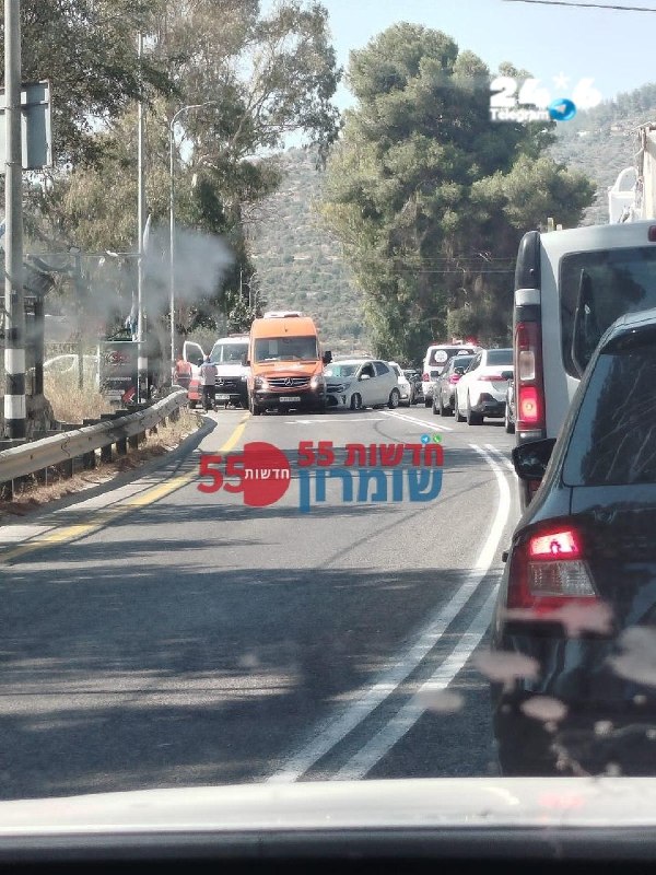 🇮🇱 כביש 60 - תאונת דרכים בין עלי לרחלים בכפר לובן, מורגש עומס.