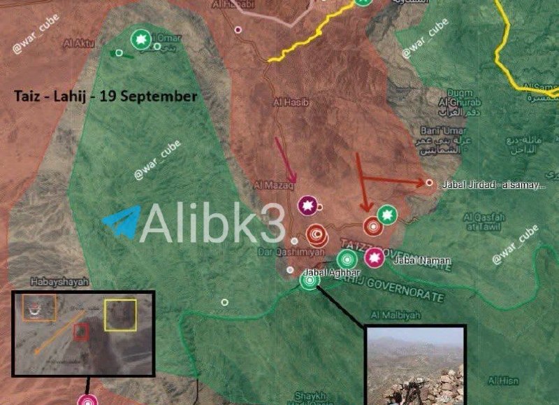 Yemeni forces are controlling advances in new locations over the past two days, having made progress on the Bab al-Mandab front and controlling parts of the mountain range that separates Tais from Lahj, the strategic Jabal Naman.
