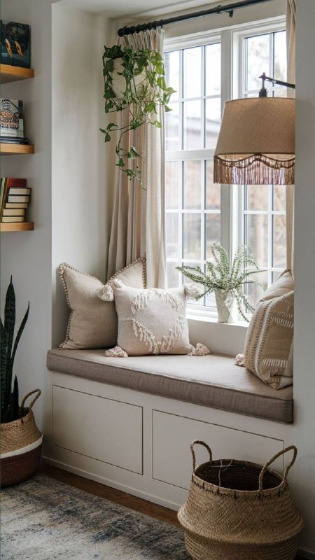 Стильный подоконник обустройство места для чтения на окне. - изображение 4 - стильный, подоконник, обустройство